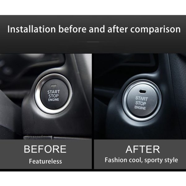 3D Aluminum Alloy Engine Start Stop Push Button Cover Trim Decorative Sticker for Mazda CX4 / CX5 / Axela / ATENZA (Silver) - Image 7