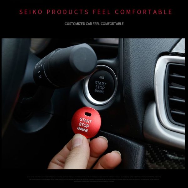 3D Aluminum Alloy Engine Start Stop Push Button Cover Trim Decorative Sticker for Mazda CX4 / CX5 / Axela / ATENZA (Silver) - Image 9