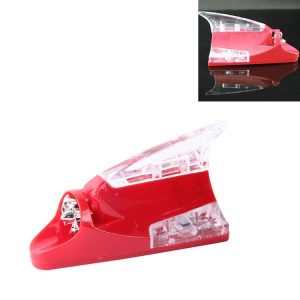 CB-073 Colorful Warning Light Wind Power Shark Fin Antenna Car Decoration (Red)