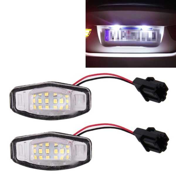 2 PCS DC 12V 2W 120LM 6000K LED License Plate Light 18-SMD Bulbs Lamps for Honda Civic VII4 / 5D 01-05, VIII 06-17, City 4D 03-09, Lengend 99-04