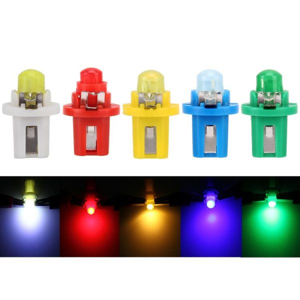 10 PCS 0.4W B8.5 Wedge Instrument Panel COB LED Light Dashboard Gauge Cluster Indicator Lamp Bulb (Green Light) - Image 6