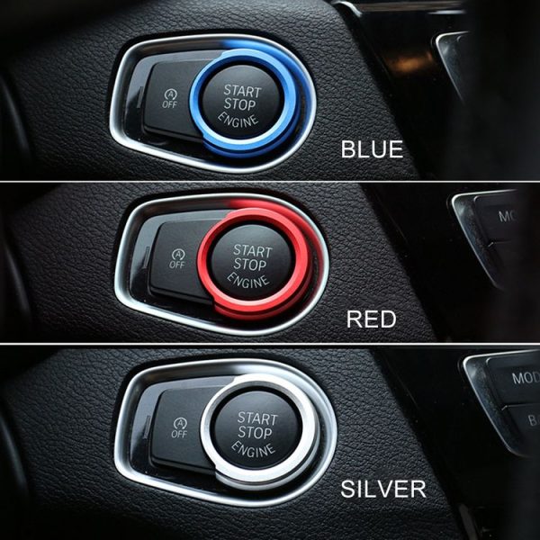 Car Engine Start Key Push Button Ring Trim Aluminum Alloy Sticker Decoration for BMW (Silver) - Image 6