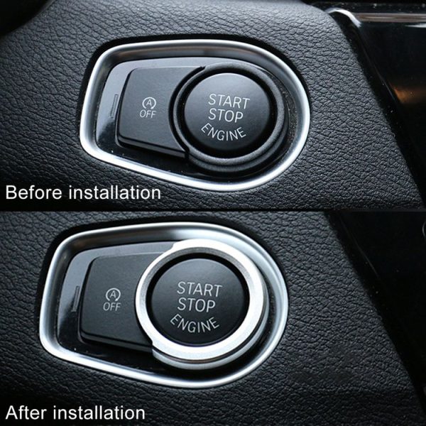 Car Engine Start Key Push Button Ring Trim Aluminum Alloy Sticker Decoration for BMW (Silver) - Image 8