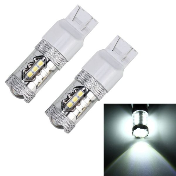 2 PCS T20 / 7440 5W 250LM 6000K Car Auto Turn Light Reversing Lights 16LEDs SMD-2835 Lamps, DC 12V (White Light)