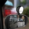 3R-044 Auxiliary Rear View Mirror Car Adjustable Blind Spot Mirror Wide Angle Auxiliary Rear View Side Mirror (Black)