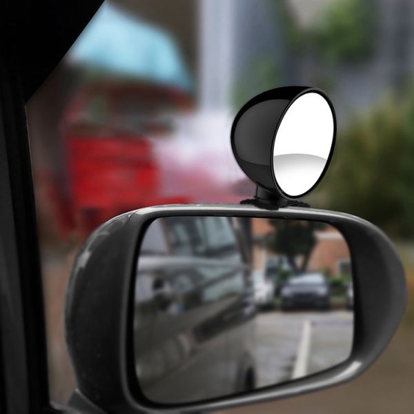 3R-044 Auxiliary Rear View Mirror Car Adjustable Blind Spot Mirror Wide Angle Auxiliary Rear View Side Mirror (Black)
