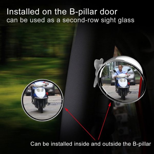 3R-044 Auxiliary Rear View Mirror Car Adjustable Blind Spot Mirror Wide Angle Auxiliary Rear View Side Mirror (Black) - Image 10
