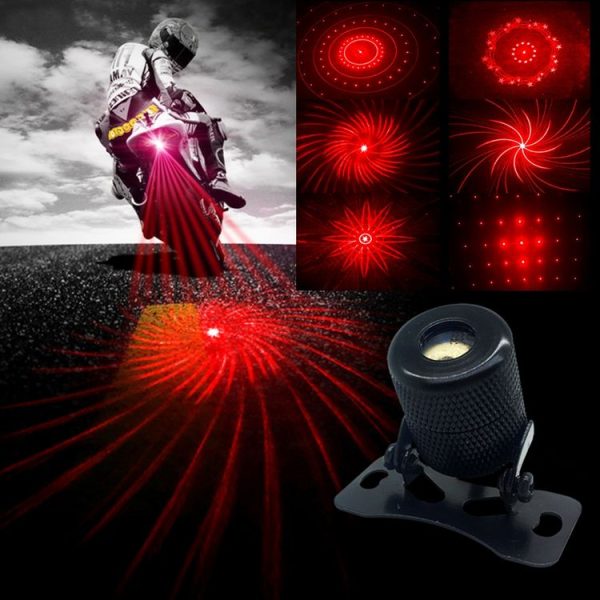 200mW Universal Car And Motorcycle Rear-end Alarm 650nM Laser Fog Anti-Collision Warning Lamp with Six Pattern, DC 8-36V Cable Length: 60cm (Red Light)