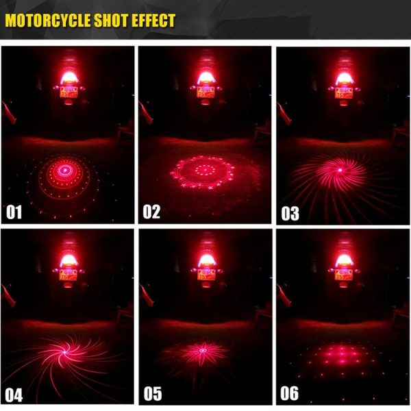 200mW Universal Car And Motorcycle Rear-end Alarm 650nM Laser Fog Anti-Collision Warning Lamp with Six Pattern, DC 8-36V Cable Length: 60cm (Red Light) - Image 11
