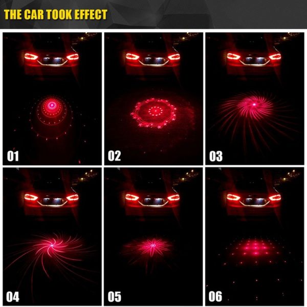200mW Universal Car And Motorcycle Rear-end Alarm 650nM Laser Fog Anti-Collision Warning Lamp with Six Pattern, DC 8-36V Cable Length: 60cm (Red Light) - Image 12