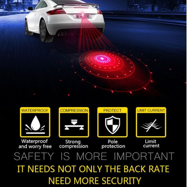 200mW Universal Car And Motorcycle Rear-end Alarm 650nM Laser Fog Anti-Collision Warning Lamp with Six Pattern, DC 8-36V Cable Length: 60cm (Red Light) - Image 7
