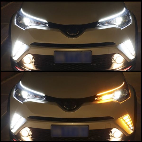 2 PCS 60cm DC12V 7.5W Ultra-thin Waterproof Car Auto Double Colors Turn Lights / Running Lights SMD-2835 LED Bulbs (Turn Lights: Yellow Light; Running Lights: Ice Blue Light) - Image 11