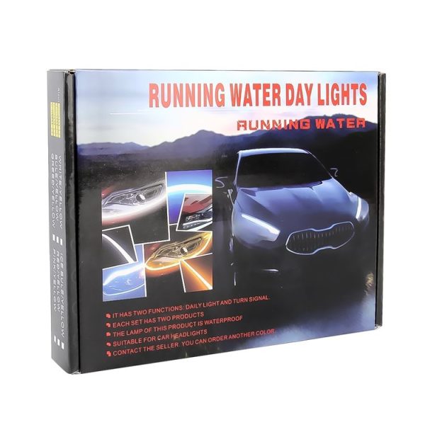 2 PCS 60cm DC12V 7.5W Ultra-thin Waterproof Car Auto Double Colors Turn Lights / Running Lights SMD-2835 LED Bulbs (Turn Lights: Yellow Light; Running Lights: Ice Blue Light) - Image 6