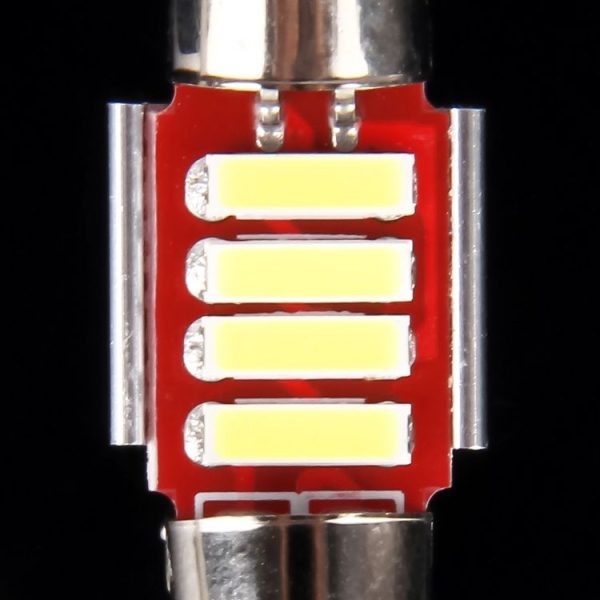 2 PCS 2W 100 LM 6000K 31MM 4 SMD-7020 LEDs Bicuspid Port Decoding Car Dome Lamp LED Reading Light, DC 12V (White Light) - Image 5