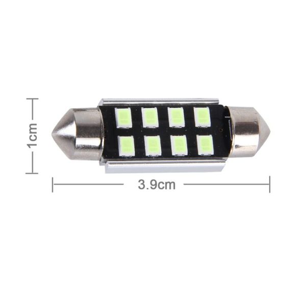 2 PCS DC 12V 2W 39MM 8 SMD-3528 LEDs Bicuspid Port Decoding Car Dome Lamp LED Reading Light (Ice Blue Light) - Image 4