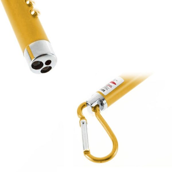 2 PCS Portable Colorful Metal Shell Mini LED Flashlight Torch Light Laser Light Keychain Outdoor for Hiking Climbing Money Detecting (Gold) - Image 4