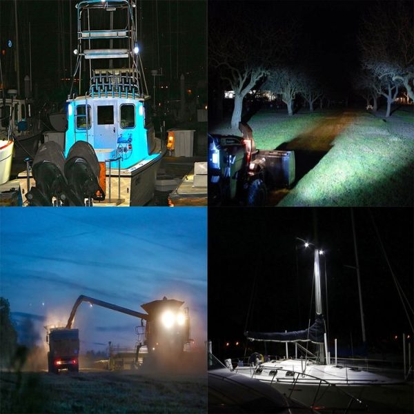 DC 10-30V 18W 2300LM 6500K Waterproof Vehicle Car Boat Marine External Work Lights Emergency Lights 60 Degrees Adjustable Flood Light LED Car Bulbs with 6 Intense CREE LED Lights (White Light) - Image 8