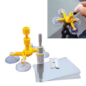 Professional Windscreen Repair Tool Paintless Dent Removal Car Window Windshield Repair Kit Chip Crack Auto Glass (Yellow)