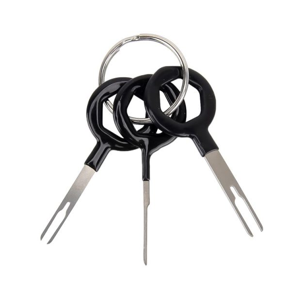 3 PCS Auto Car Rubberized Plug Circuit Board Wire Harness Terminal Extraction Pick Connector Crimp Pin Back Needle Remove Tool (Black) - Image 2
