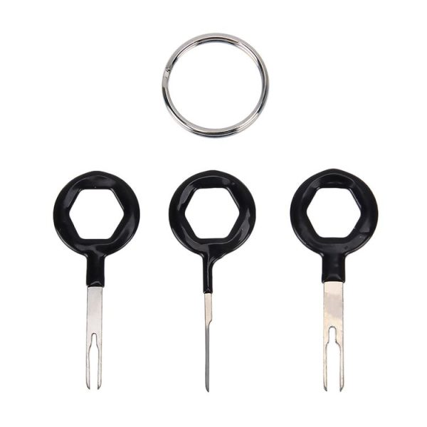 3 PCS Auto Car Rubberized Plug Circuit Board Wire Harness Terminal Extraction Pick Connector Crimp Pin Back Needle Remove Tool (Black) - Image 3