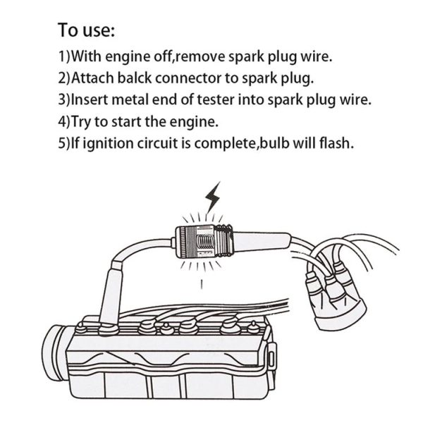 DC 12V Ignition Test Instrument Spark Plug Ignition Detector Auto Diagnostic Test Tool - Image 7