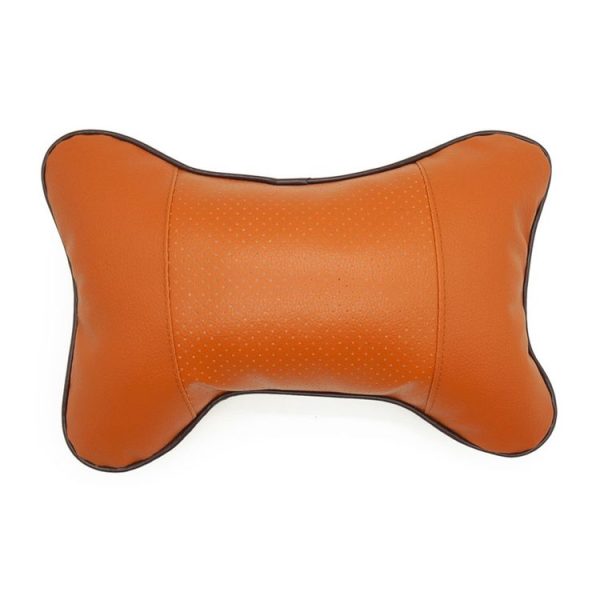 Four Seasons Breathable Leather Surface Car Neck Pillow Head Pillow (Brown) - Image 2