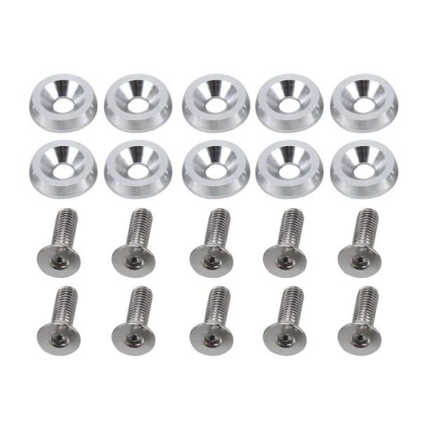 10 PCS Car Modified Screw Gaskets Bodywork Stainless Steel Gasket Bolts, Diameter: 19mm (Silver)