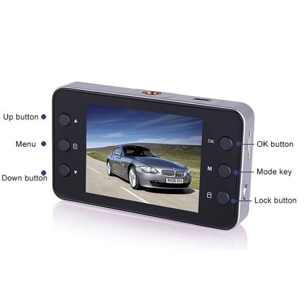 K6000 2.3 inch 90 Degrees Wide Angle Full HD 720P Video Car DVR, Support TF Card (32GB Max) / Motion Detection, with 2 Night Vision Fill Lights - Image 3