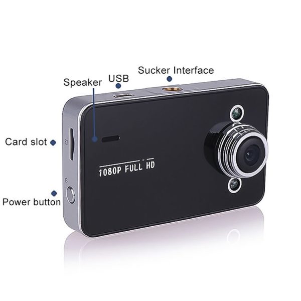K6000 2.3 inch 90 Degrees Wide Angle Full HD 720P Video Car DVR, Support TF Card (32GB Max) / Motion Detection, with 2 Night Vision Fill Lights - Image 4
