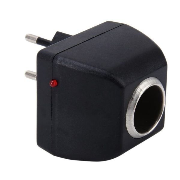 Vehicle Power Inverters 90-240V AC to 12V DC with Car Cigarette Lighter Socket Adapter Converter Vehicle Amplifier Power Output: DC 12V 600mA (EU Plug)
