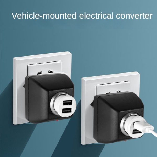 Vehicle Power Inverters 90-240V AC to 12V DC with Car Cigarette Lighter Socket Adapter Converter Vehicle Amplifier Power Output: DC 12V 600mA (EU Plug) - Image 5
