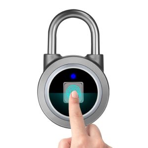 Waterproof Intelligent Bluetooth Fingerprint Padlock Remote Unlocking for iOS / Android (Silver)