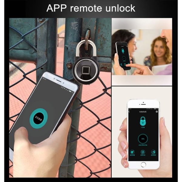 Waterproof Intelligent Bluetooth Fingerprint Padlock Remote Unlocking for iOS / Android (Silver) - Image 11