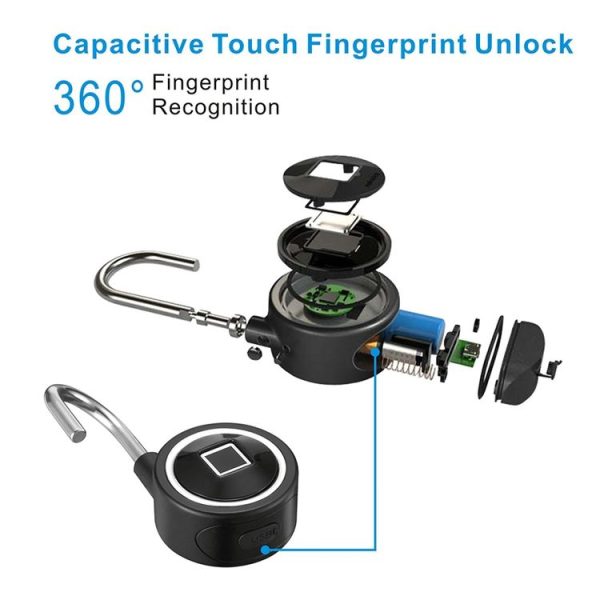 Waterproof Intelligent Bluetooth Fingerprint Padlock Remote Unlocking for iOS / Android (Silver) - Image 5