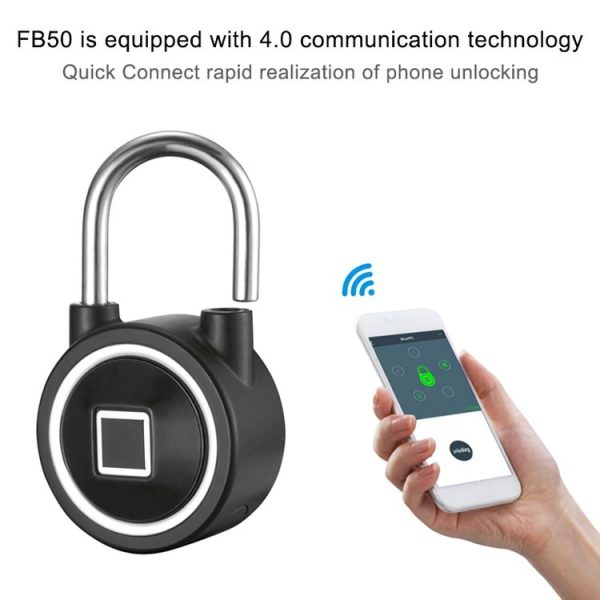 Waterproof Intelligent Bluetooth Fingerprint Padlock Remote Unlocking for iOS / Android (Silver) - Image 7