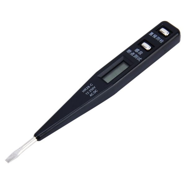 Portable AC DC Voltage Test Pencil Circuit Detector Volt Tester 12-250V Detection (Black) - Image 2