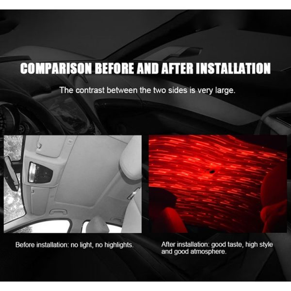 5V Roof Ceiling Decoration Car Red Light Star Night Lights Atmosphere Meteor Lamp Projector, Constantly Bright - Image 10