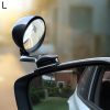 3R-094 Auxiliary Rear View Mirror Car Adjustable Blind Spot Mirror Wide Angle Auxiliary Rear View Side Mirror for Left Mirror (Black)