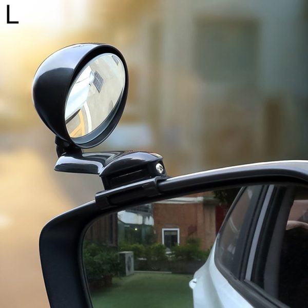 3R-094 Auxiliary Rear View Mirror Car Adjustable Blind Spot Mirror Wide Angle Auxiliary Rear View Side Mirror for Left Mirror (Black)