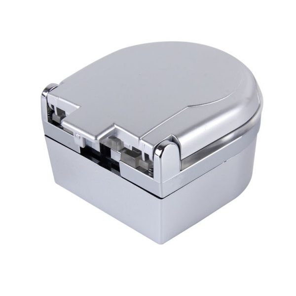 SHUNWEI SD-1201 Mini Portable Car Ashtray Blue LED Light for Dashboard Cigar Cigarette (Silver) - Image 3