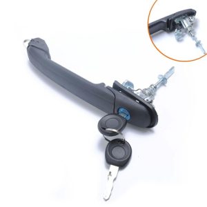 Car Front Door handle 6N0837207C, 66N0837207D + 2 Keys for Volkswagen Polo 1994-2001 / Sharan 1995-2010 / Ford Galaxy 1995-2015 / Seat Alhambra 1996-2010