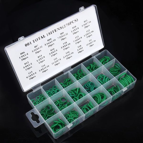 270 PCS Car Auto Vehicle 18 Sizes Assortment Kit Air Conditioning HNBR Seal O-Ring Set - Image 2