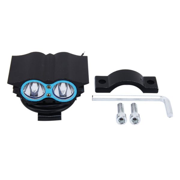 Owl Shape 20W 2000 LM 6000K Motorcycle Headlight Lamp with 2 COB Lamps and LED Projector Lens, DC 12-80V (White Light) - Image 4