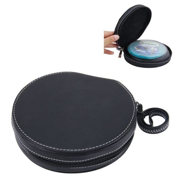 20 CD Disc Storage Case Leather Bag Heavy Duty CD / DVD Wallet for Car, Home, Office and Travel (Black)
