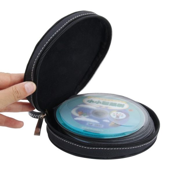 20 CD Disc Storage Case Leather Bag Heavy Duty CD / DVD Wallet for Car, Home, Office and Travel (Black) - Image 6