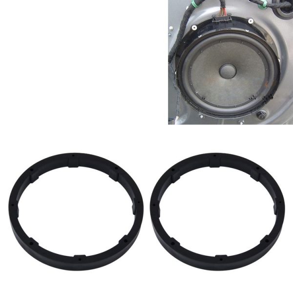 2 PCS 6.5 inch Car Auto ABS Loudspeaker Base Protection Solid Cover Holder Mat, Inner Diameter: 14.5cm