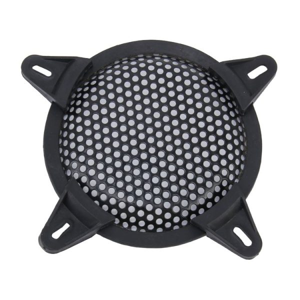 5 inch Car Auto Metal Mesh Black Round Hole Subwoofer Loudspeaker Protective Cover Mask Kit with Fixed Holder - Image 2