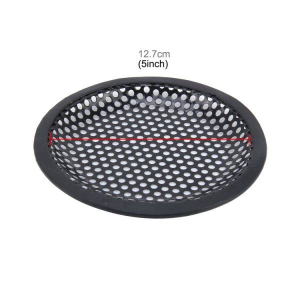 5 inch Car Auto Metal Mesh Black Round Hole Subwoofer Loudspeaker Protective Cover Mask Kit with Fixed Holder - Image 3