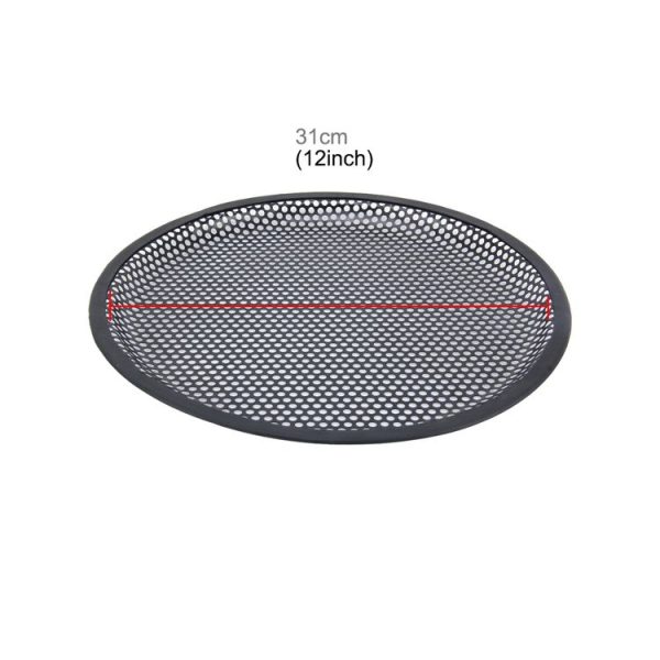 12 inch Car Auto Metal Mesh Black Round Hole Subwoofer Loudspeaker Protective Cover Mask Kit with Fixed Holder - Image 3