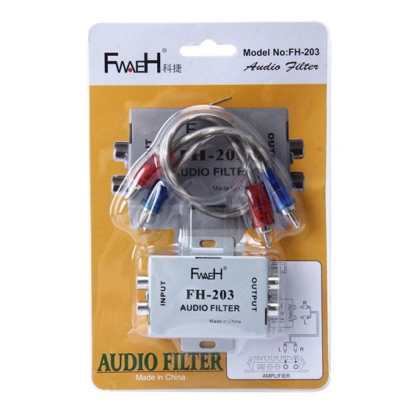FH-203 12V Vehicle Car Audio Amplifier Noise Filter RCA Plug Loop Isolator for DVD Stereos - Image 6